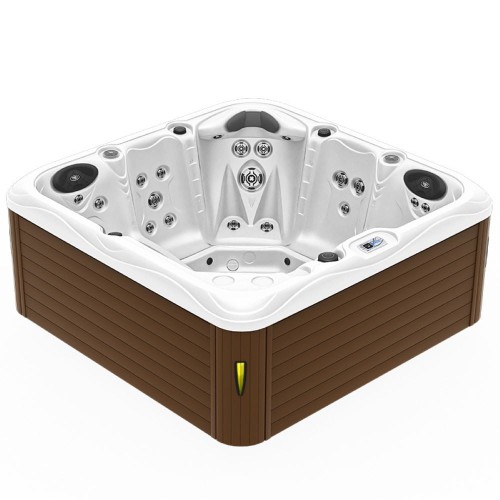 Jacuzzi ogrodowe wanna SPA752 biała perła obudowa kawa 200 cm x 200 cm