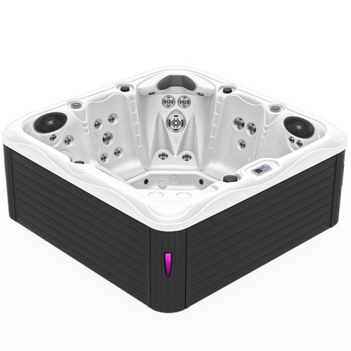 Jacuzzi ogrodowe wanna SPA752 biała perła obudowa antracyt 200 cm x 200 cm