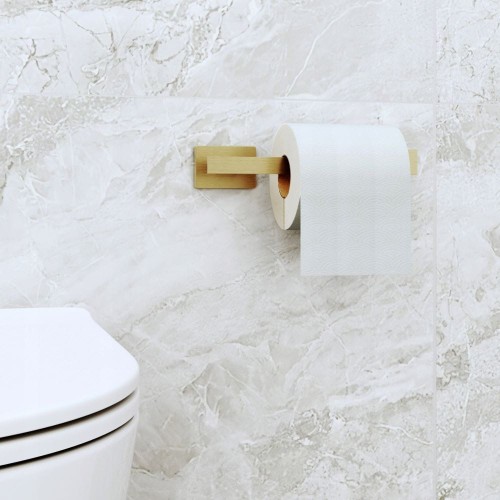 Uchwyt na papier toaletowy kwadratowy szczotkowane złoto Caro