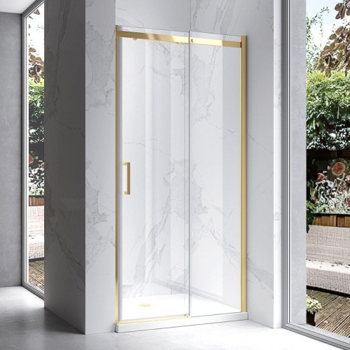Drzwi prysznicowe ZES-KZ09A-GL-100 złote 95-100 cm 8 mm 