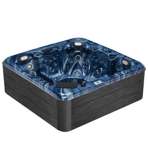 Jacuzzi ogrodowe wanna SPA755 niebieska fala obudowa szara deska F22 230 x 230 cm 