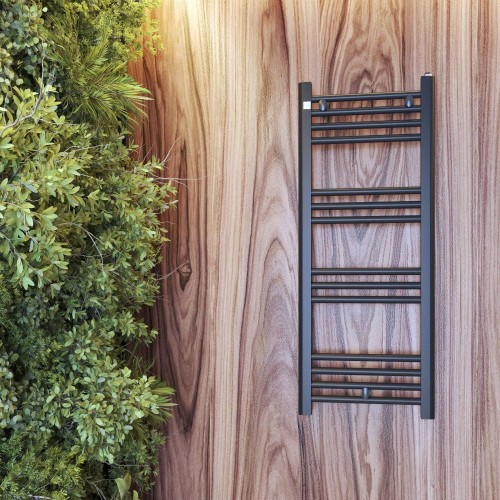 Grzejnik łazienkowy wodny GRZEJNIK PUERTO 393 W 100 x 40 cm czarny