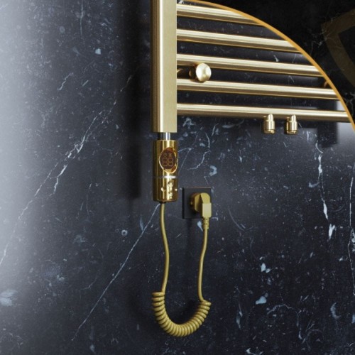 Grzałka elektryczna 300W złota G1/2 z termostatem LED IP44 Comfort 