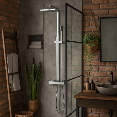 Zestaw prysznicowy natryskowy termostatyczna z deszczownicą KOBA chrom