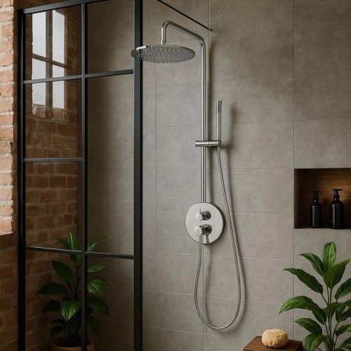 Zestaw prysznicowy natryskowy podtynkowy mosiężny RODY - chrom