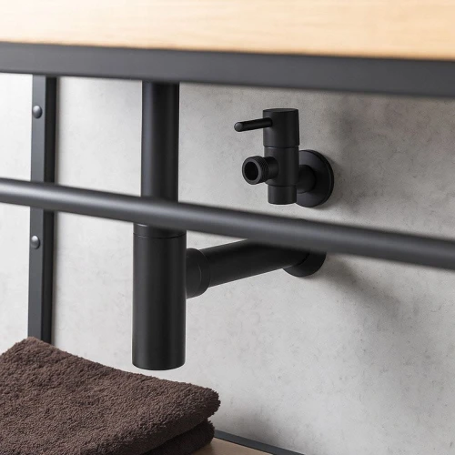 Zawór kątowy do baterii z ceramiczną głowicą 1/2 x 3/8 mosiężny SORE czarny