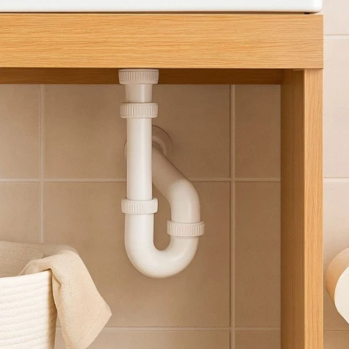 Syfon umywalkowy saving space oszczędzający miejsce przyścienny NARE biały