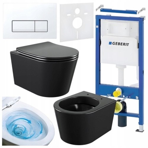 Zestaw podtynkowy WC stelaż geberit duofix miska ELI-MBL-03 przycisk Delta 50 biały