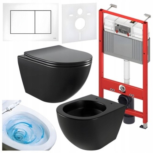 Zestaw podtynkowy WC stelaż Tece miska NIKO-MBL-03 przycisk biały mat