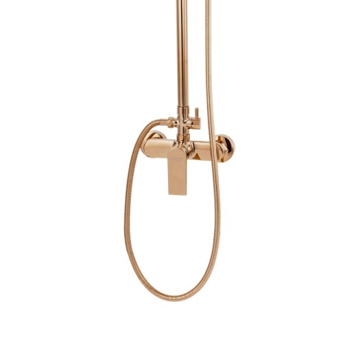 Rodez rosegold zestaw natryskowy prysznicowy z deszczownicą