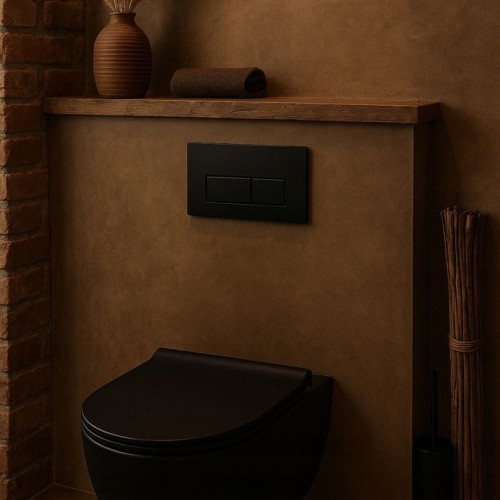 Przycisk spłukujący do WC płytka spłuczka TULO - CZARNY