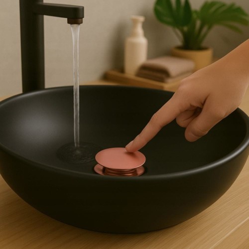 Korek klik klak duży z przelewem DZP LERO - różowe złoto