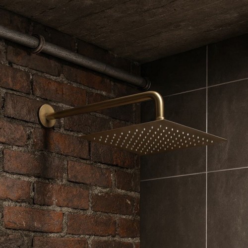 Deszczownica kwadratowa 25 cm MAREN - szczotkowane złoto