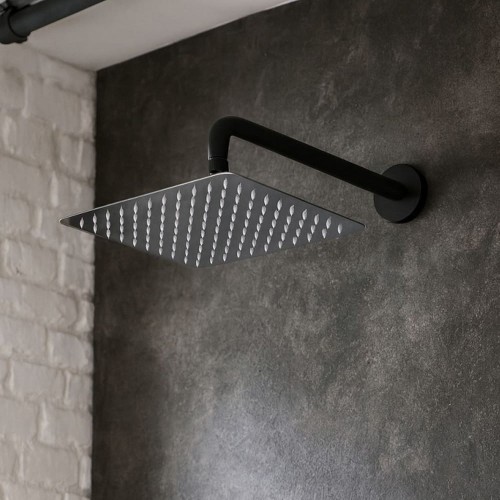 Deszczownica kwadratowa 20 cm zestaw natryskowy ruchoma stalowa MAREN chrom