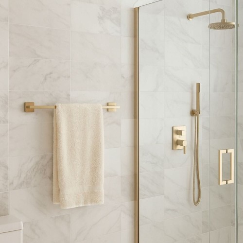 Uchwyt na ręczniki wieszak łazienkowy długi VELORA - szczotkowane złoto