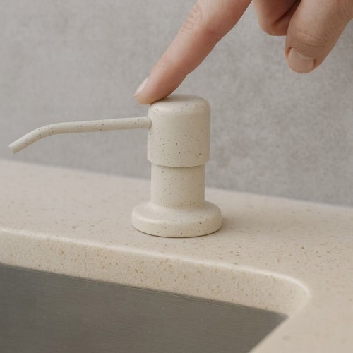 Dozownik do płynu do naczyń okrągły GRANITE SINK LUNOS - beżowy