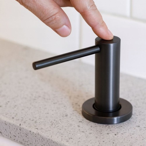 Dozownik do płynu do naczyń/ mydła do rąk GRANITE SINK SLAN - ciemny metal