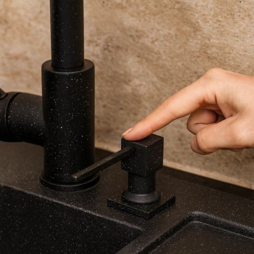 Dozownik do płynu do naczyń - kwadratowy GRANITE SINK WETO - granit