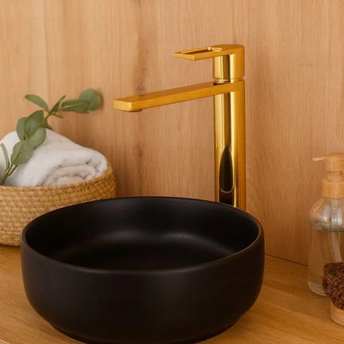 Bateria łazienkowa wysoka GRANITE SINK SEMA - złota