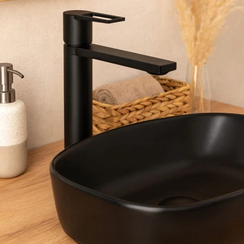 Bateria łazienkowa wysoka GRANITE SINK SEMA - czarna