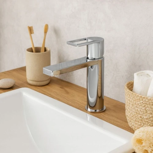 Bateria łazienkowa niska GRANITE SINK SEMA - chrom