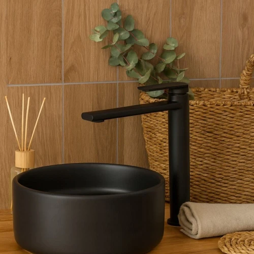Bateria łazienkowa wysoka GRANITE SINK ROSAL - czarna