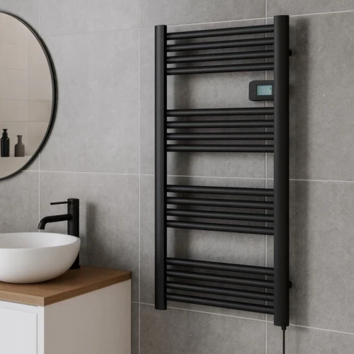 Grzejnik elektryczny łazienkowy wbudowany termostat GRANITESINK 500W czarny