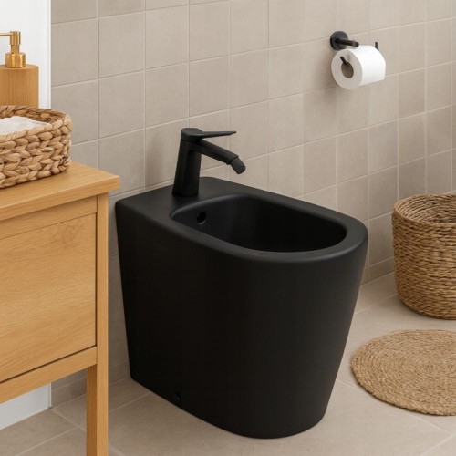 Bateria bidetowa jednouchwytowa kran stojący mosiężna AROMA - kolor czarny