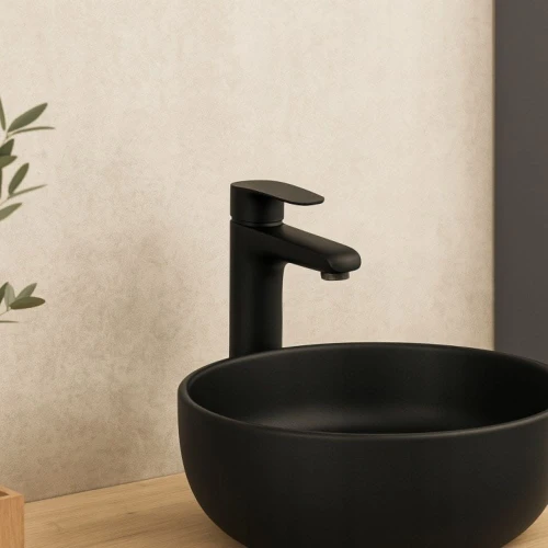 Bateria łazienkowa wysoka GRANITE SINK PIRO - czarna