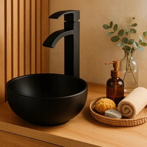Bateria łazienkowa wysoka GRANITE SINK CASADA - czarna