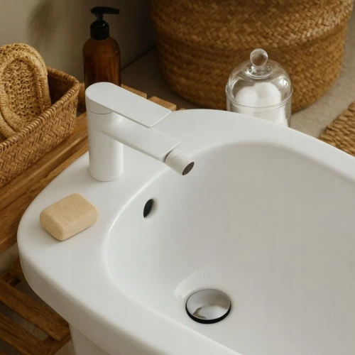 Bateria łazienkowa bidetowa GRANITE SINK FABON - biała