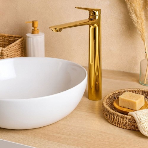 Bateria łazienkowa wysoka GRANITE SINK EVONA - złota