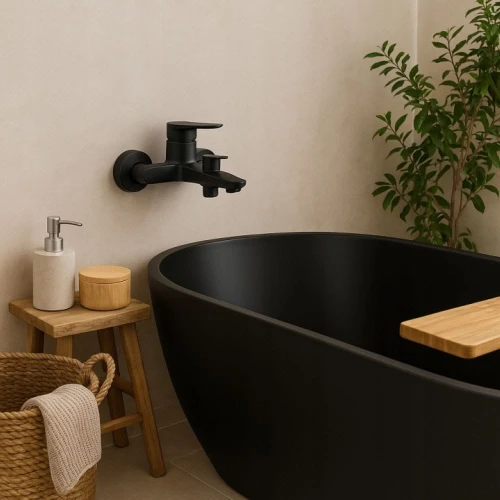 Bateria łazienkowa wannowa GRANITE SINK EVONA - czarna