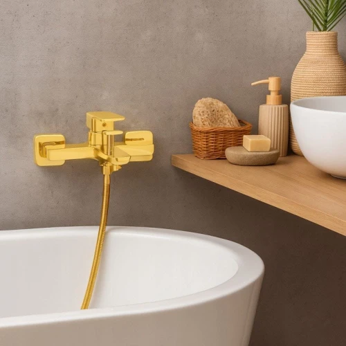 Bateria łazienkowa wannowa GRANITE SINK Kubon - złota