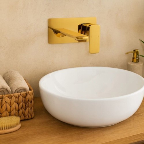 Bateria łazienkowa umywalkowa GRANITE SINK Kubon podtynkowa - złota