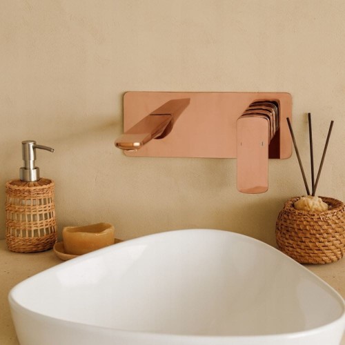 Bateria łazienkowa umywalkowa GRANITE SINK Kubon podtynkowa - różowe złoto