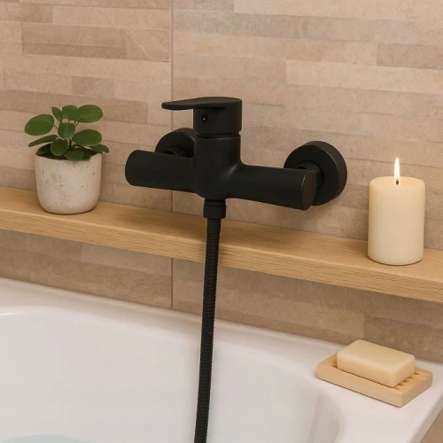 Bateria łazienkowa natryskowa GRANITE SINK Krobi - czarna