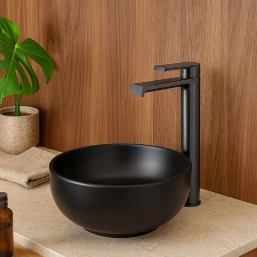 Bateria łazienkowa wysoka GRANITE SINK Anelo - Ciemny metal
