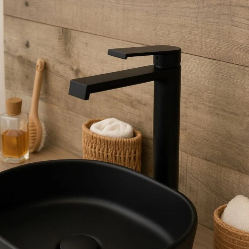 Bateria łazienkowa wysoka GRANITE SINK Anelo - Czarna