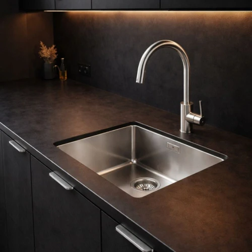 Zlewozmywak jednokomorowy GORI-IX stalowy inox 44x44 /syfon/ powłoka PVD