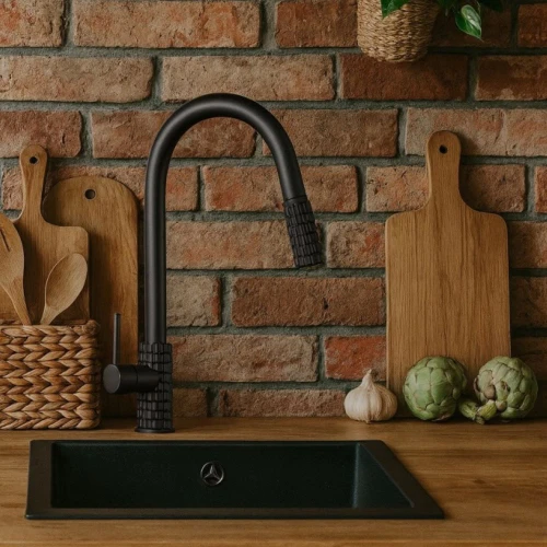Bateria kuchenna GRANITE SINK Tara Pro - Czarna