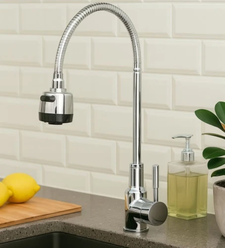 Bateria kuchenna Flat Granite Sink do kuchni z wylewką obrotową 360° chrom