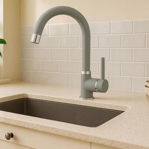 Bateria kuchenna Delta Granite Sink stojąca jasny szary
