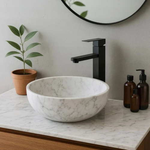 Bateria umywalkowa wysoka GRANITE SINK stojąca - czarna matowa