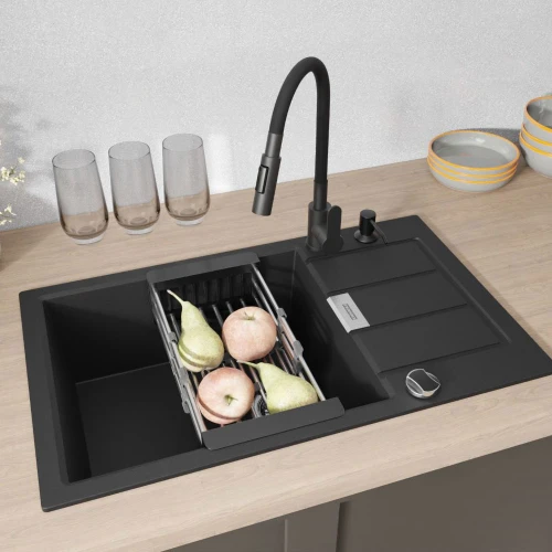 Zlewozmywak Franke S2D 611-78 XL z baterią giętką dozownikiem i koszykiem