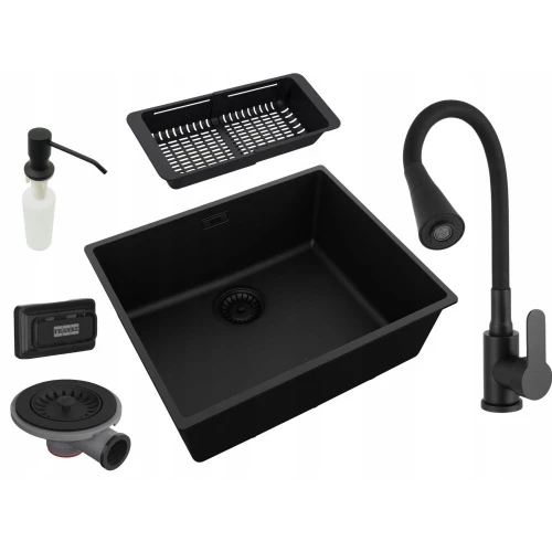 Zlewozmywak podblatowy Franke Sid 110-50 bateria dozownik koszyk czarny