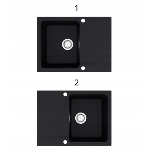 Zlewozmywak Franke Orion OID 611-62 onyx z syfonem przyściennym