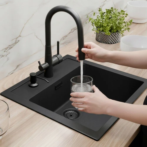 Zestaw - Zlewozmywak Franke Sid 610 - Bateria trójdrożna z filtrem wody DAFI - dozownik