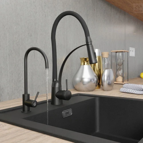 Zestaw - zlew kuchenny jednokomorowy Franke Sid 610 z baterią kuchenną Nexo i filtrem do wody Dafi