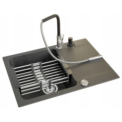 Zestaw - Jednokomorowy zlewozmywak Franke Oid 611-62 - bateria - dozownik - ociekarka